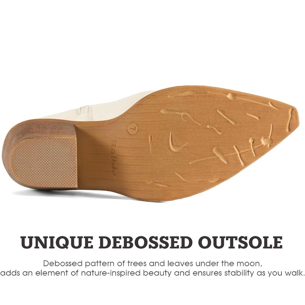 Elegant Brown Embroidered Heeled Boots - Picture 3 of 3